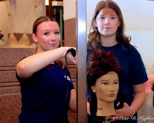 en collage av en person