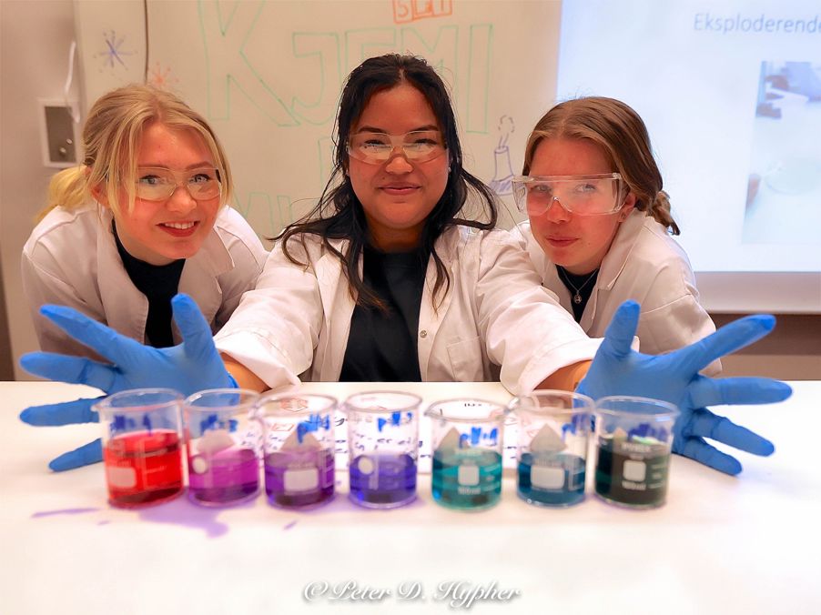 En gruppe personr iført laboratoriefrakker